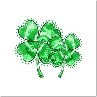 Double Tie Dye Shamrock Posters and Art